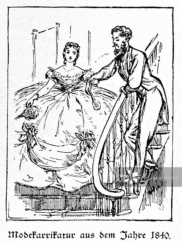 男女时装，1840 -卡通图片素材