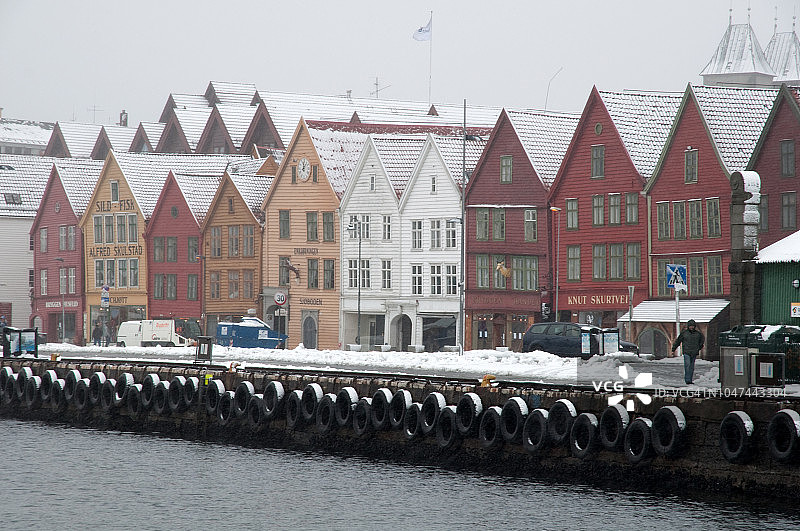 卑尔根的码头建筑，挪威西部图片素材