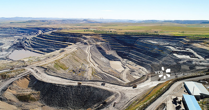 中国一个露天煤矿的鸟瞰图图片素材