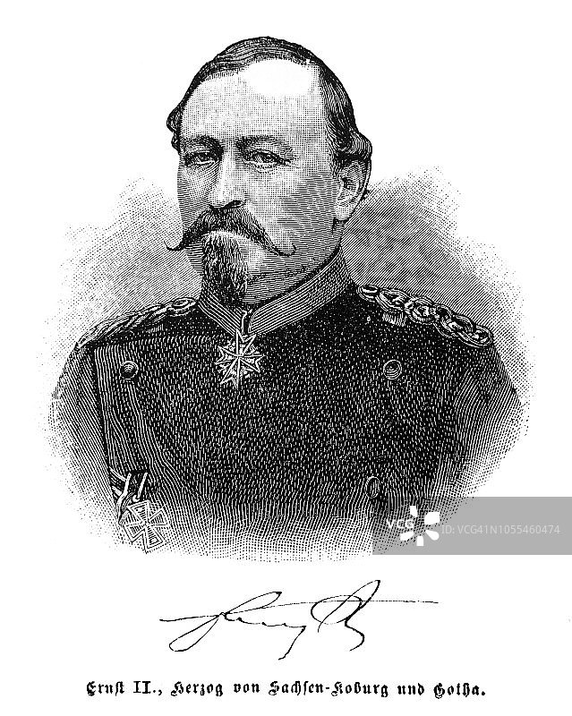 欧内斯特二世、萨克森-科堡公爵和哥达的肖像 - 1888图片素材