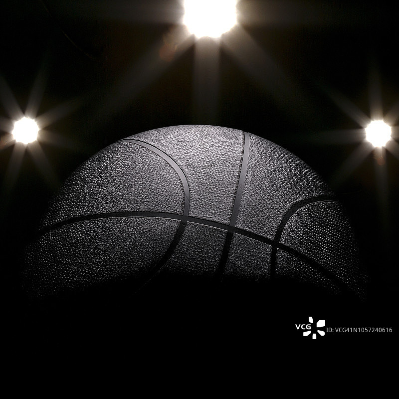 篮球特写在演播室背景-库存图像图片素材
