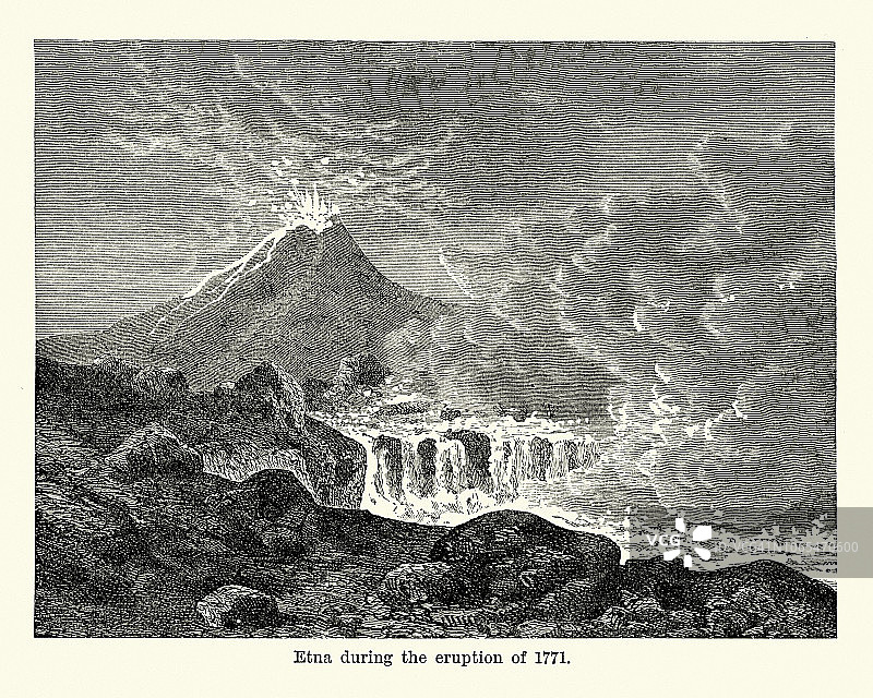 1771年埃特纳火山爆发时图片素材