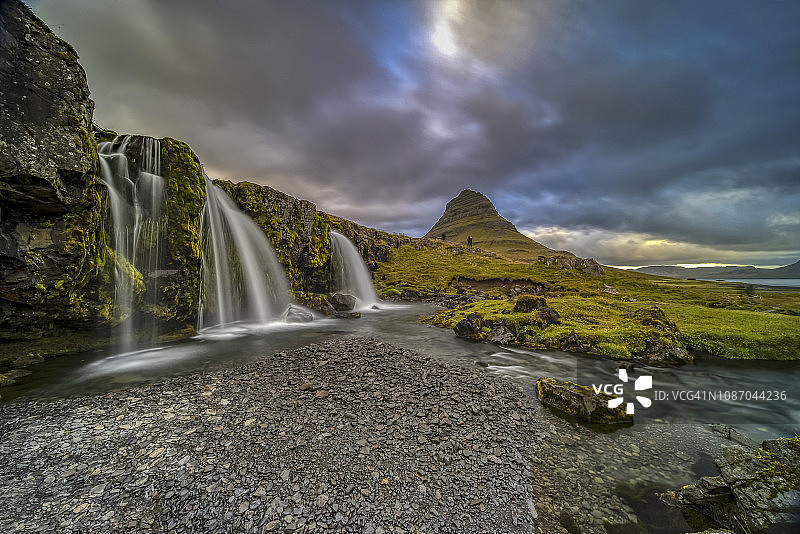 冰岛的Kirkjufellsfoss日出图片素材