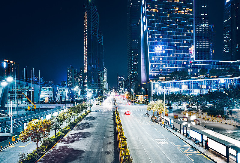 广州街景夜景图片素材