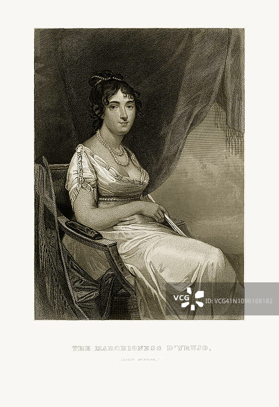 Sally McKean, The Marchioness D 'Yrujo，大约1790年雕刻的肖像图片素材