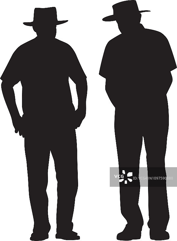 两个老人站在一起的剪影图片素材