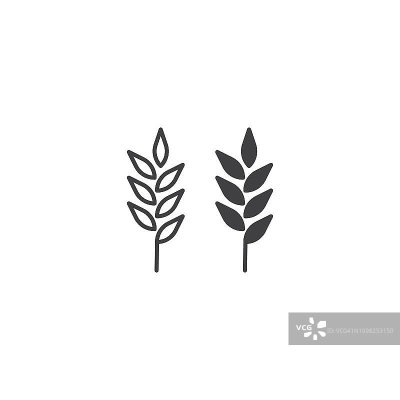 小麦农业有机图标向量图片素材