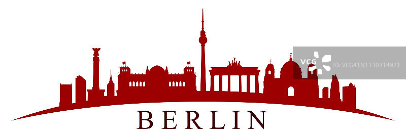 柏林城市剪影-向量图片素材