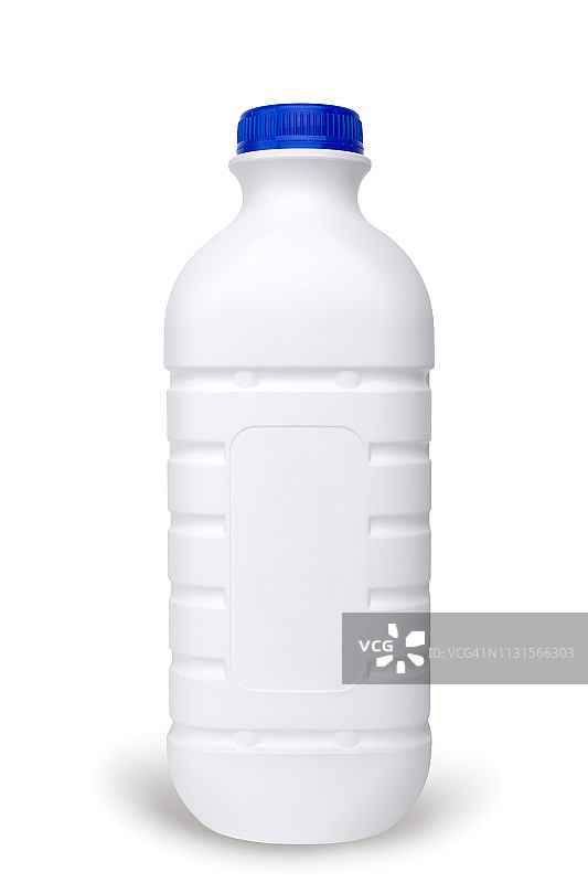 白色塑料奶瓶孤立在白色背景图片素材