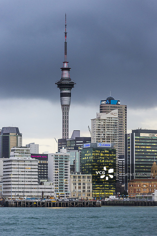 新西兰，奥克兰，天际线和天空塔图片素材