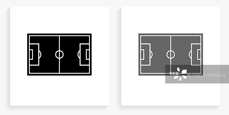 足球场黑白方形图标图片素材
