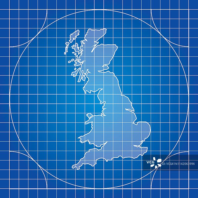 蓝图英国地图图片素材