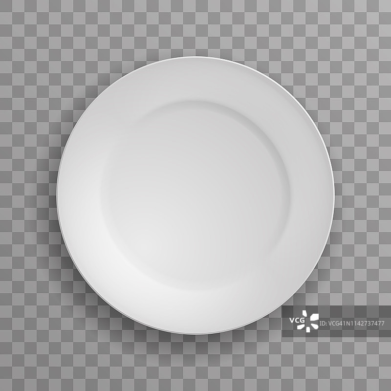 盘子厨房食物厨房白瓷餐具透明背景矢量插图图片素材