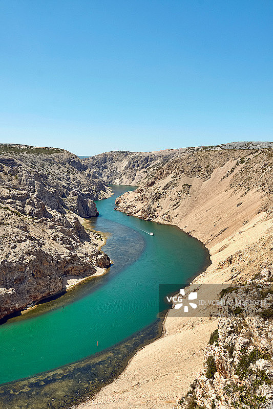 Zrmanja河峡谷的高角度视图，克罗地亚图片素材
