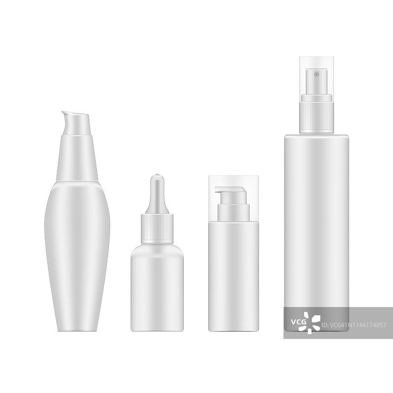化妆品瓶-美容护肤产品容器，矢量模型图片素材