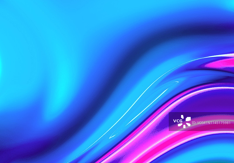 流体流动抽象全息蓝粉霓虹背景图片素材