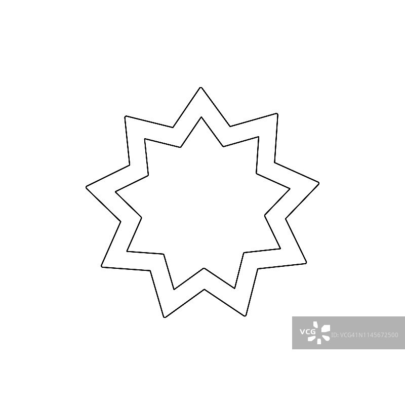 宗教符号，巴哈轮廓图标。宗教符号插画元素。标志和符号图标可以用于网页，标志，移动应用程序，UI, UX图片素材