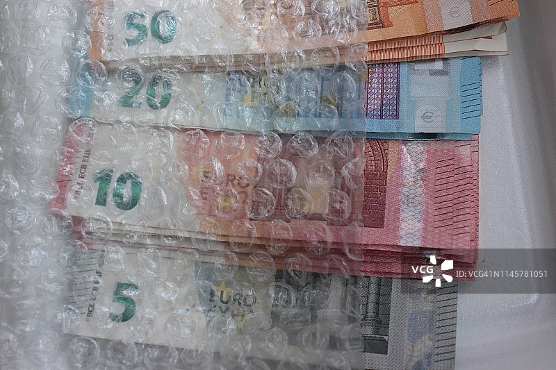 连续发行欧元钞票图片素材