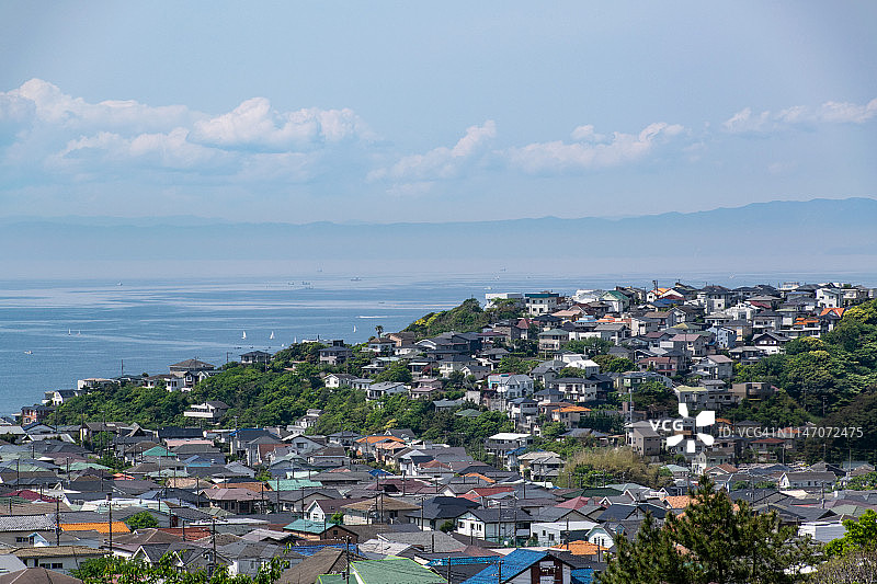 日本海边的住宅区图片素材