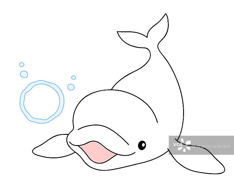 泡泡环白鲸白海豚图片素材