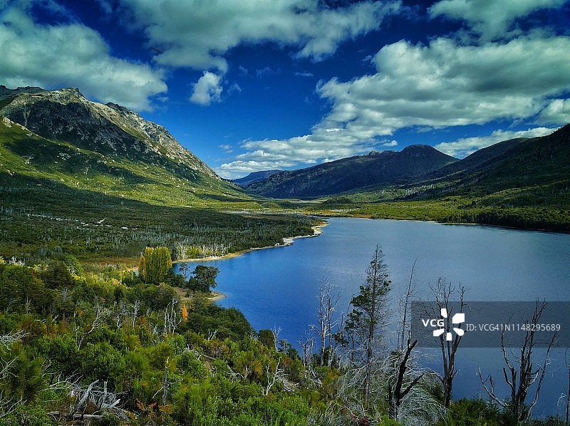 马斯卡迪湖，纳胡尔·胡皮国家公园，阿根廷。图片素材