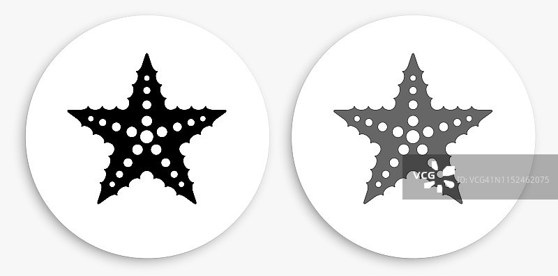 海星黑白圆形图标图片素材