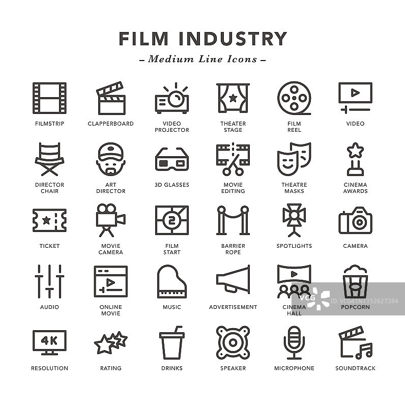 电影工业-中线图标图片素材
