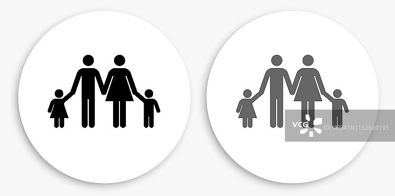 家庭黑白圆形图标图片素材