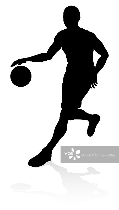篮球运动员运动剪影图片素材