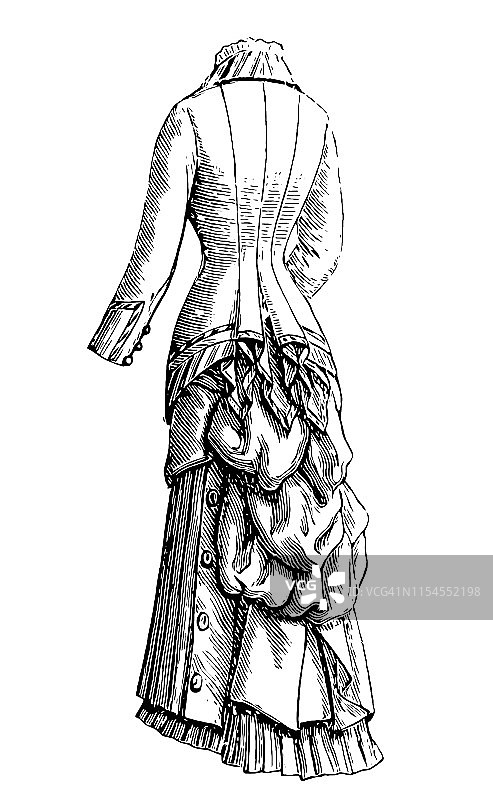 19世纪的女人走路的衣服图片素材