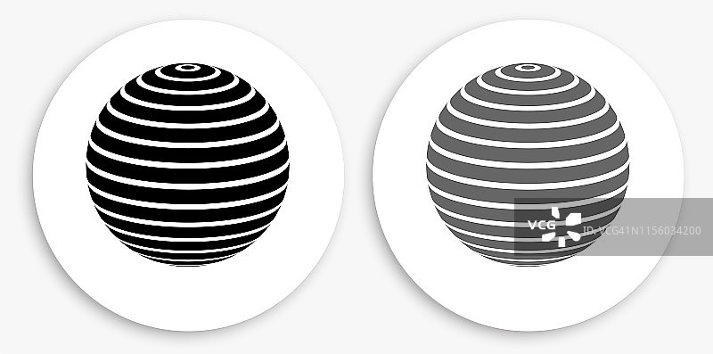 健身球黑白圆形图标图片素材