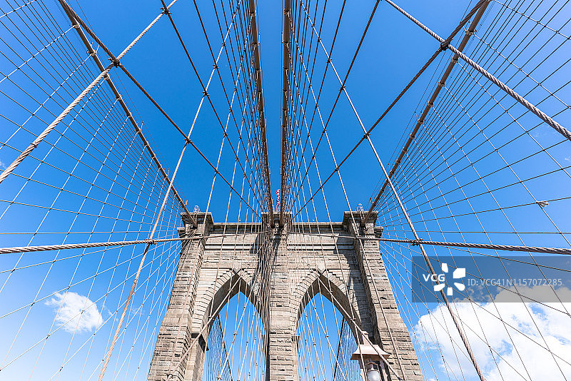 美国纽约州曼哈顿布鲁克林大桥(日)图片素材