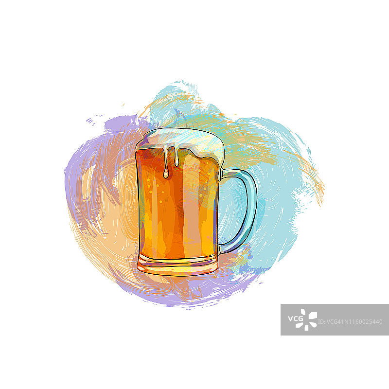 啤酒杯画图片素材