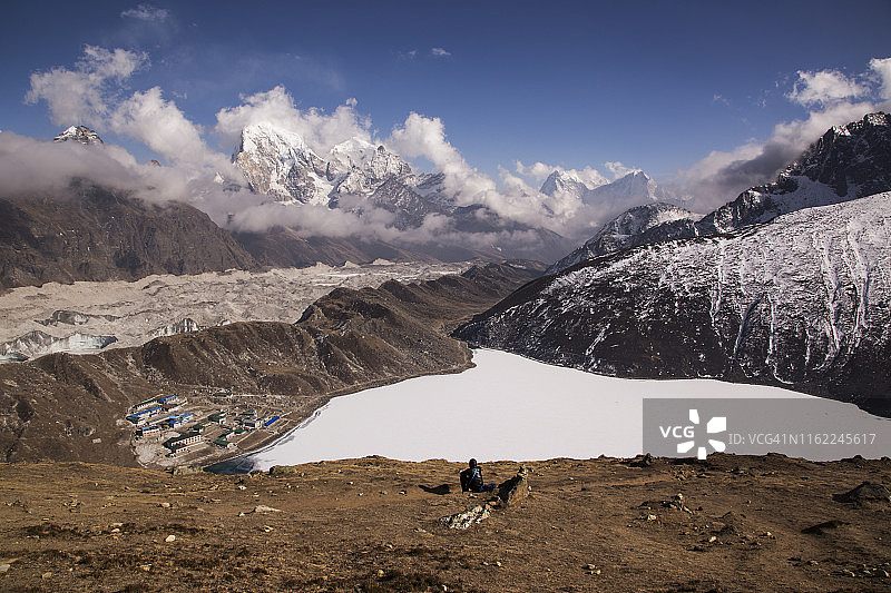 从悟空里的悟空村，珠峰大本营经由悟空徒步，尼泊尔图片素材
