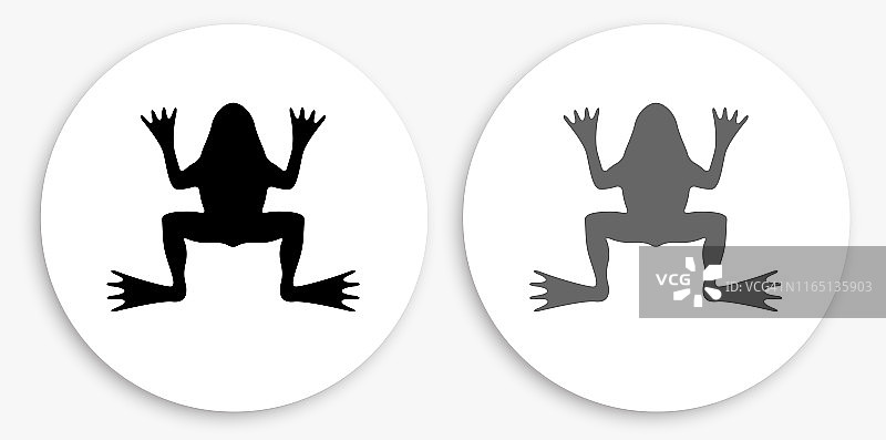 青蛙黑白圆形图标图片素材