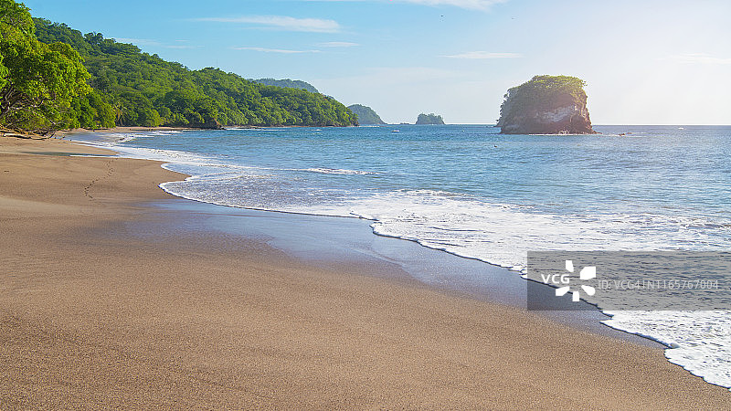 孤独的海滩风景在瓜那卡斯特-哥斯达黎加图片素材