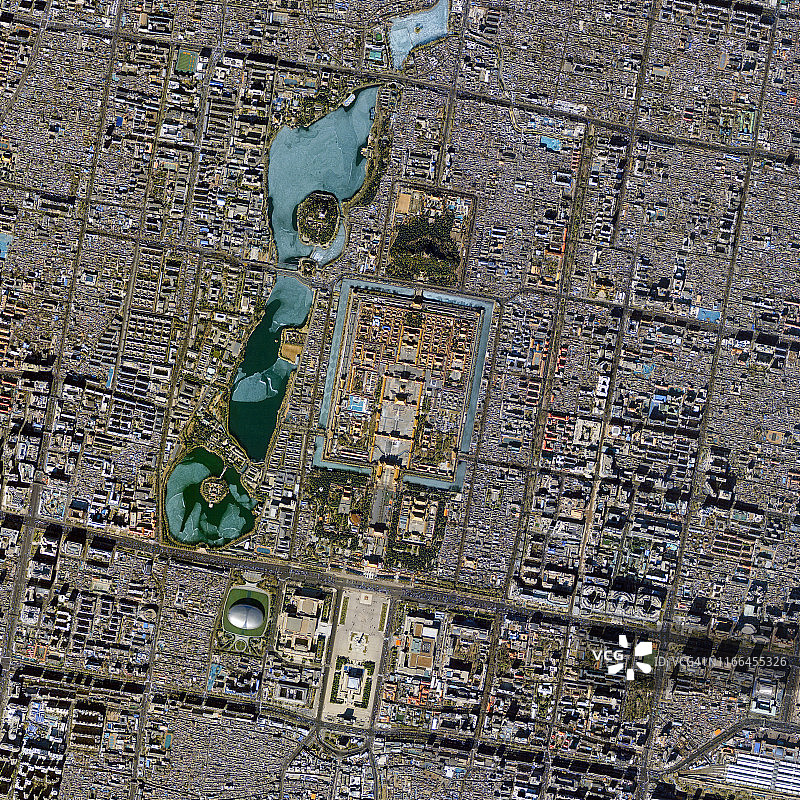 中国北京紫禁城的卫星图片图片素材