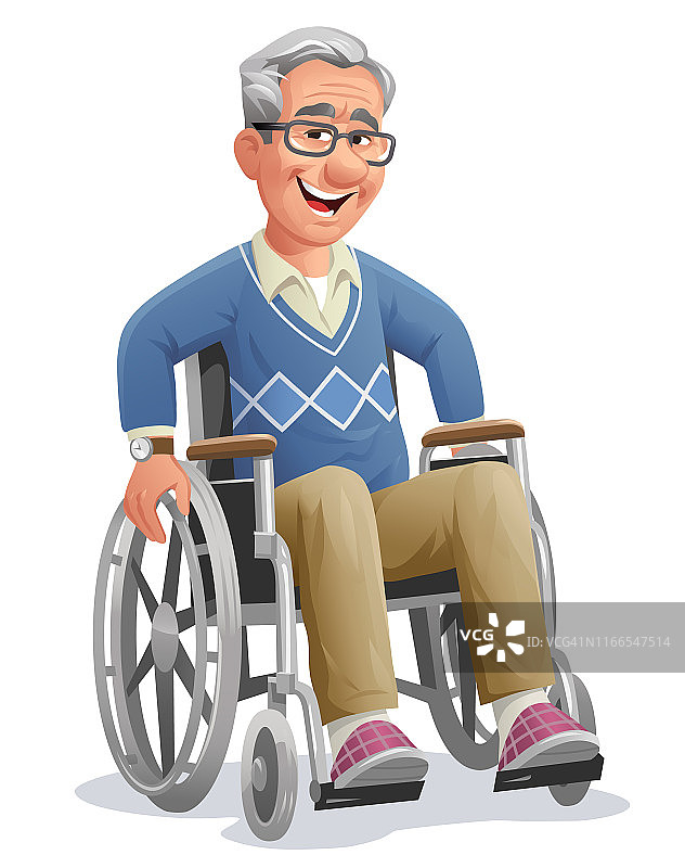 轮椅上的老人图片素材
