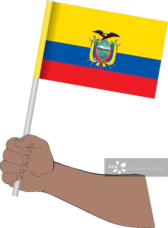 手握厄瓜多尔国旗图片素材