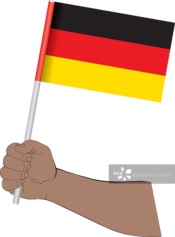 手握德国国旗图片素材