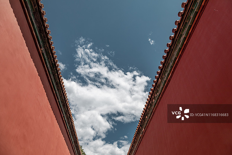 中国北京故宫的红墙图片素材