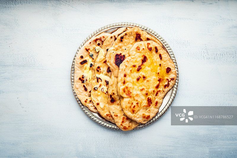 印度菜:黄油烤饼图片素材