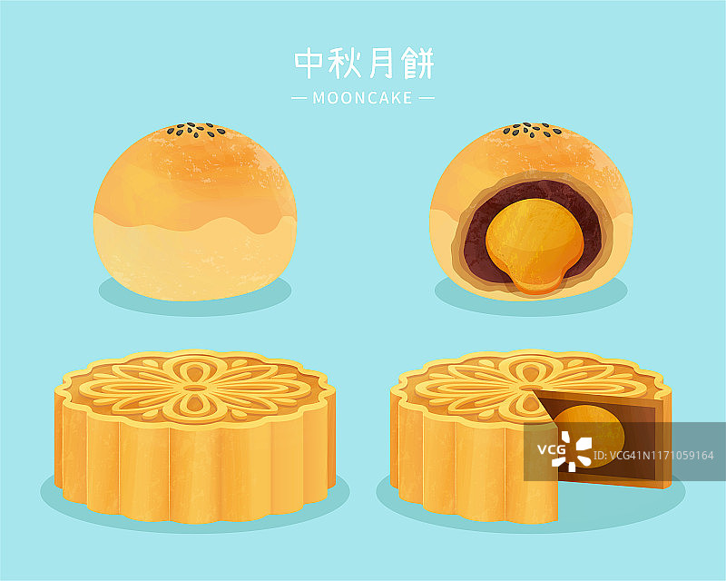 粤式月饼和蛋黄酥图片素材