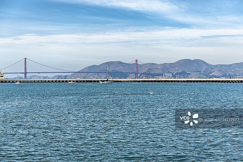 旧金山金门大桥和美国湾区的风景图片素材
