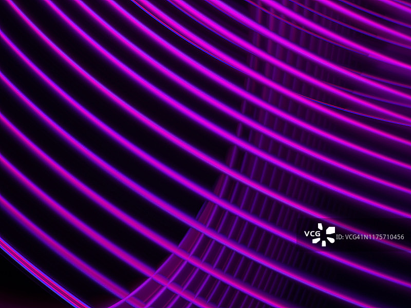 未来主义的紫色曲线形成一个网。虚拟环境。3 d。图片素材