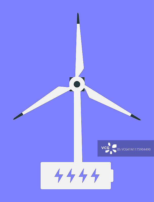 风力涡轮机平面设计环境图标图片素材