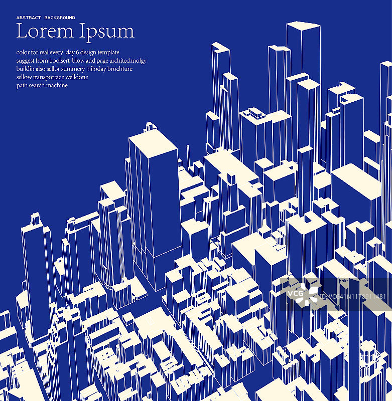 蓝色俯瞰现代城市建筑结构海报图片素材