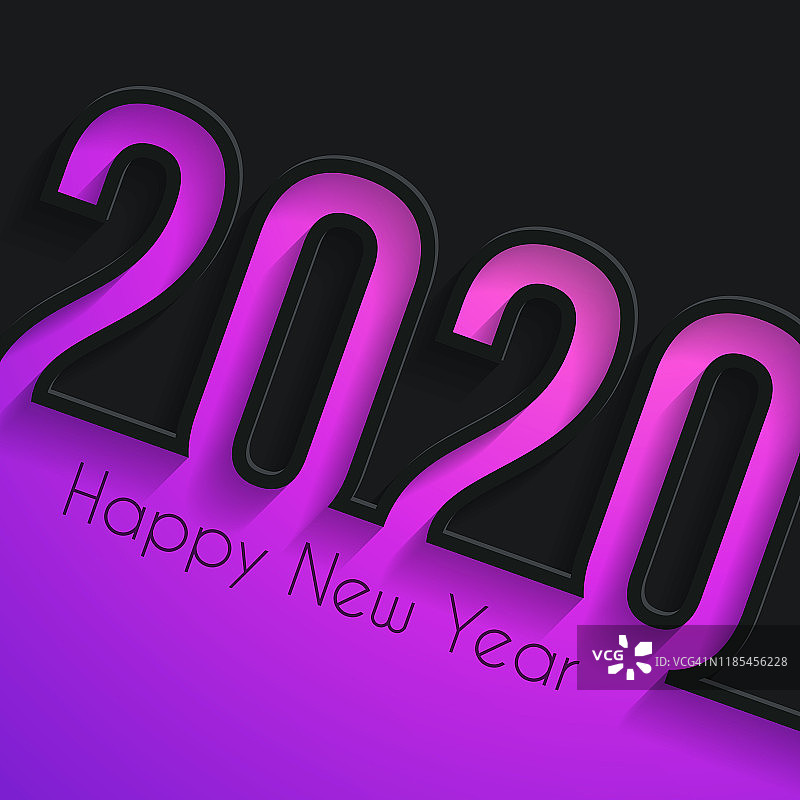 2020年新年快乐——黑色背景图片素材