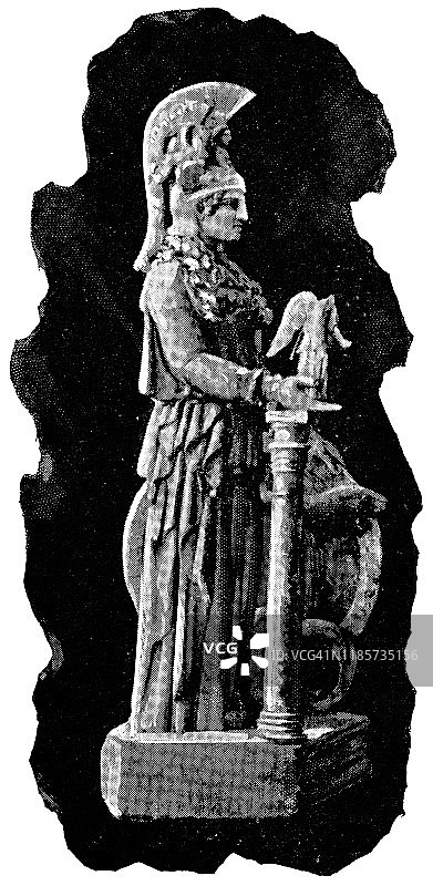 雅典娜雕像- 3世纪图片素材
