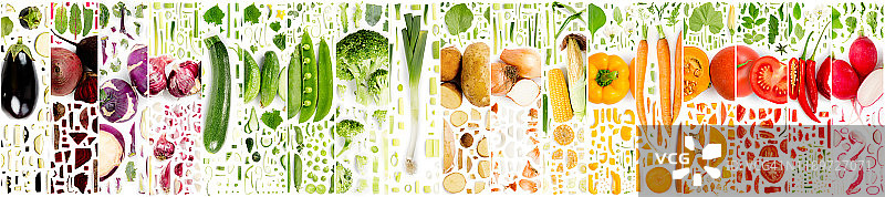 多色蔬菜条纹集图片素材
